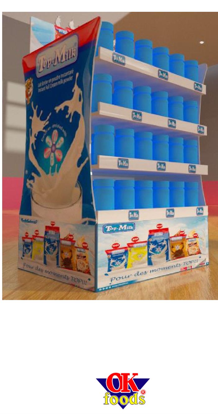 Présentoir 3D Top Milk OK Foods